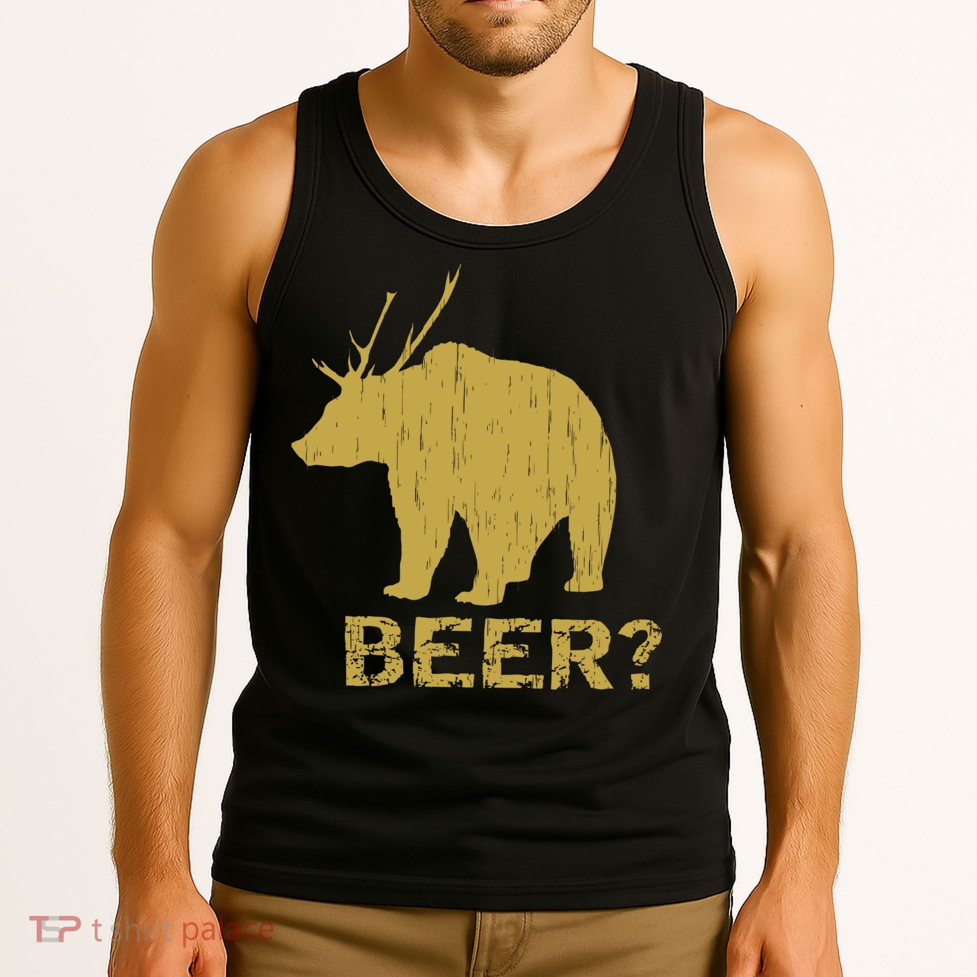 Deer Bear Beer Moose Elk Hunting Funny Tank Top