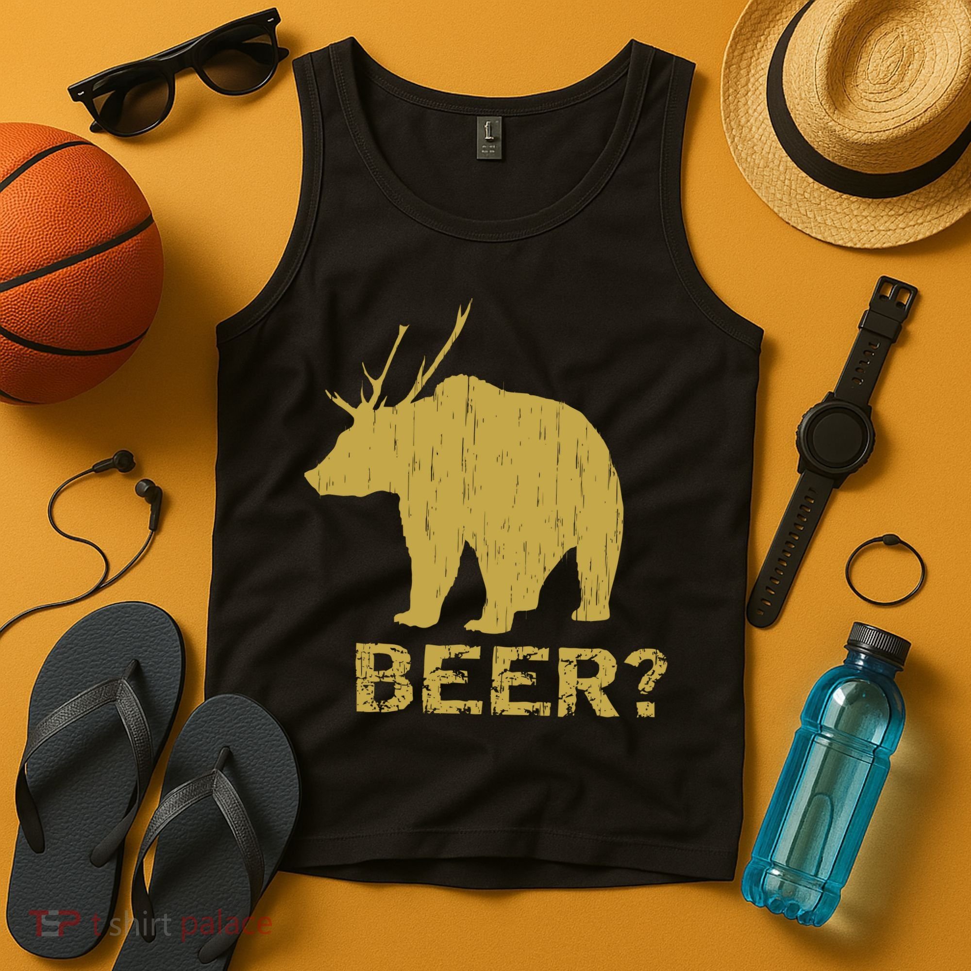 Deer Bear Beer Moose Elk Hunting Funny Tank Top
