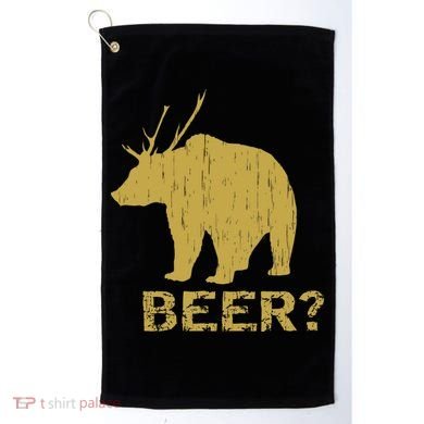 Deer Bear Beer Moose Elk Hunting Funny Golf Towel