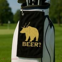 Deer Bear Beer Moose Elk Hunting Funny Golf Towel thumb 2