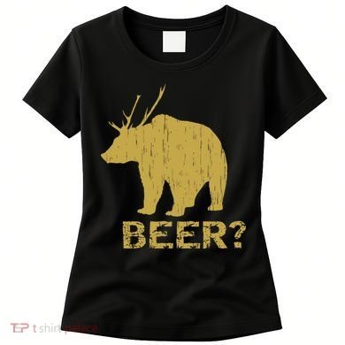 Deer Bear Beer Moose Elk Hunting Funny Women's T-Shirt