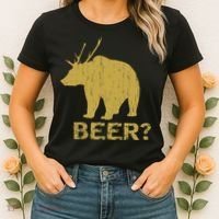 Deer Bear Beer Moose Elk Hunting Funny Women's T-Shirt thumb 2