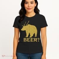 Deer Bear Beer Moose Elk Hunting Funny Women's T-Shirt thumb 4