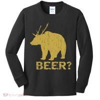 Deer Bear Beer Moose Elk Hunting Funny Kids Long Sleeve Shirt thumb 0