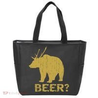 Deer Bear Beer Moose Elk Hunting Funny Tote Bag thumb 0