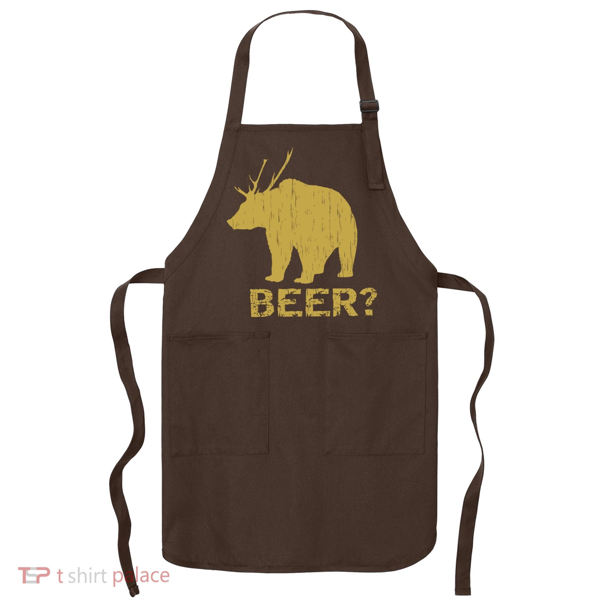 Deer Bear Beer Moose Elk Hunting Funny Apron