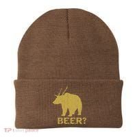 Deer Bear Beer Moose Elk Hunting Funny Beanie thumb 0