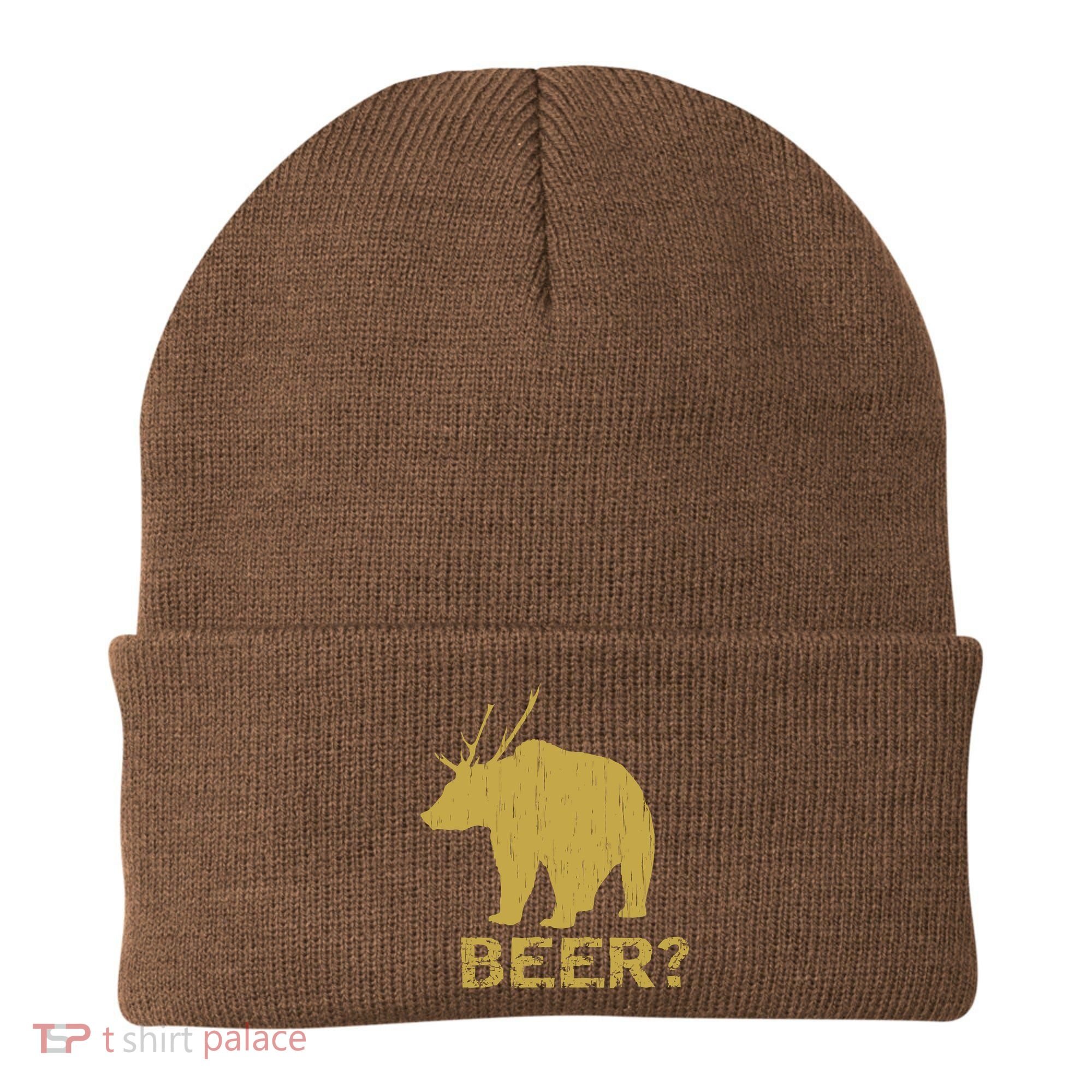 Deer Bear Beer Moose Elk Hunting Funny Beanie
