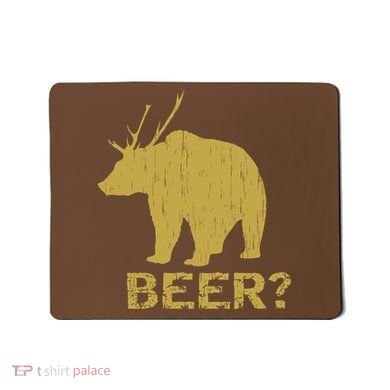Deer Bear Beer Moose Elk Hunting Funny Mousepad