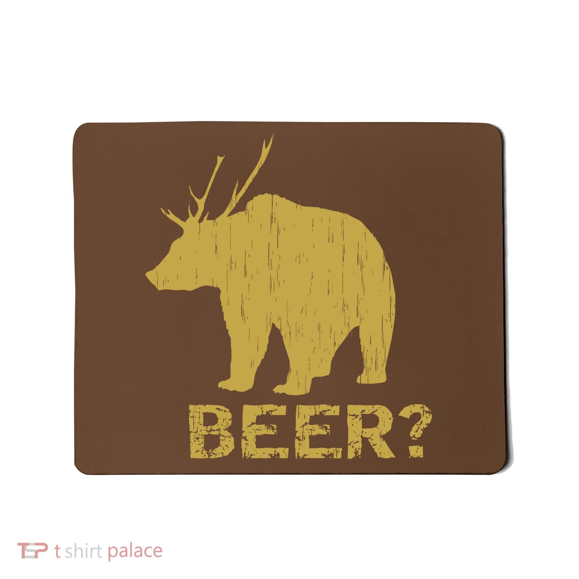 Deer Bear Beer Moose Elk Hunting Funny Mousepad