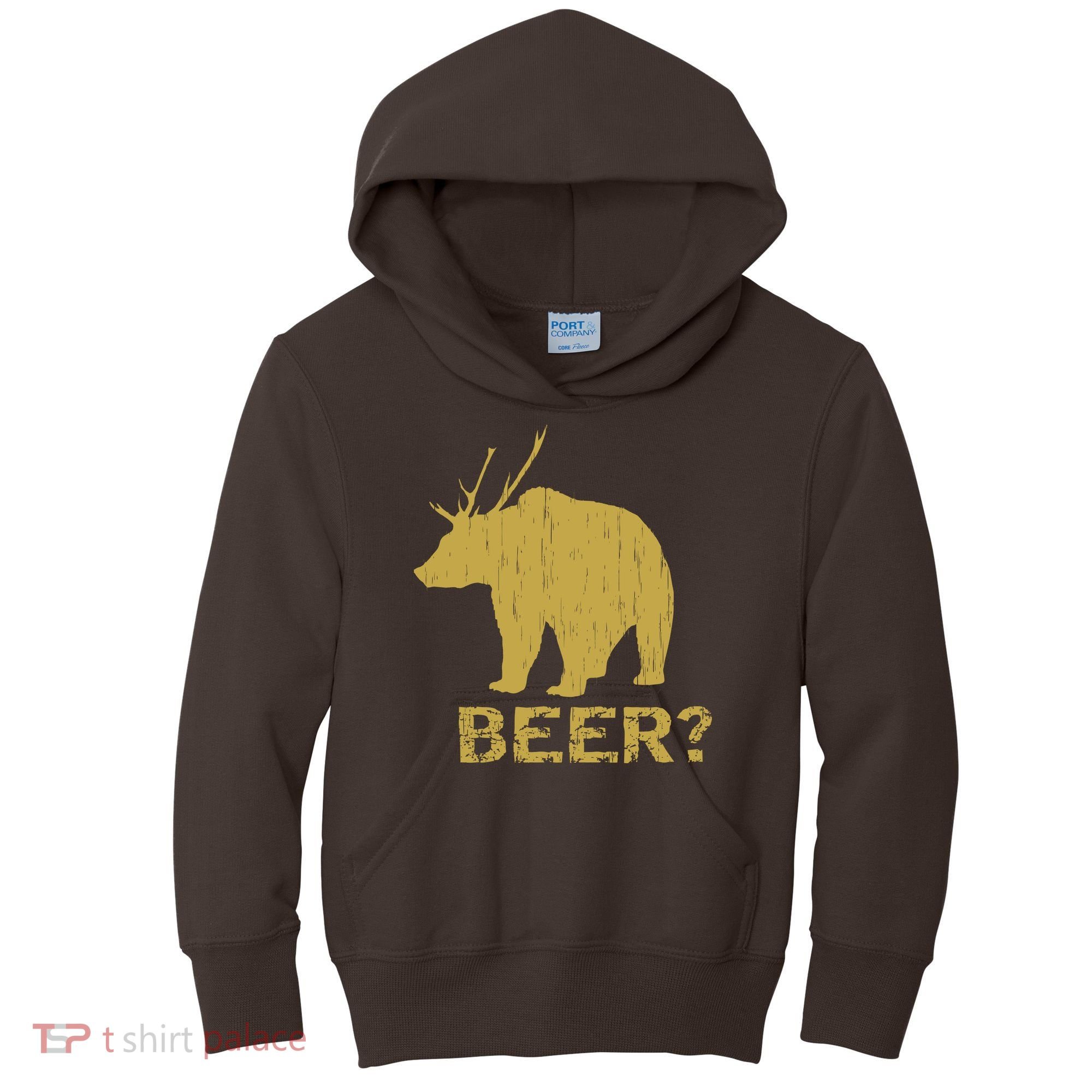 Deer Bear Beer Moose Elk Hunting Funny Kids Hoodie