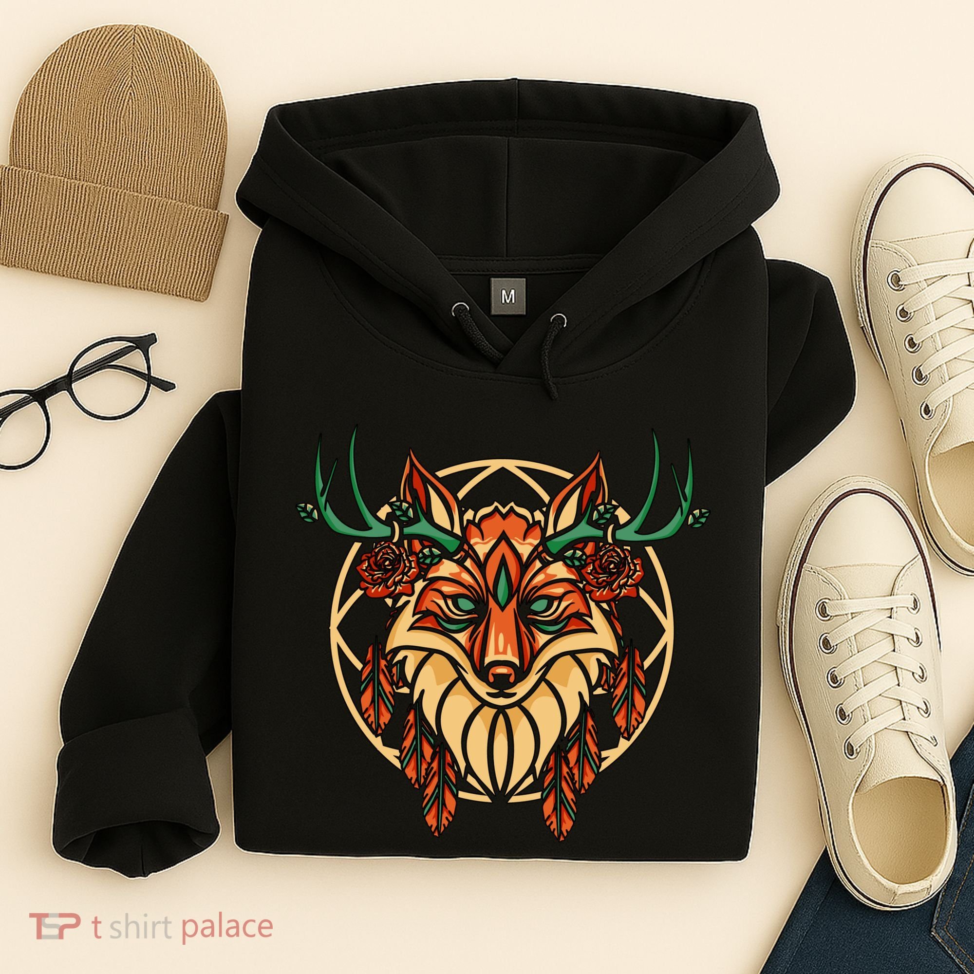 Deer Fox Abstract Hoodie