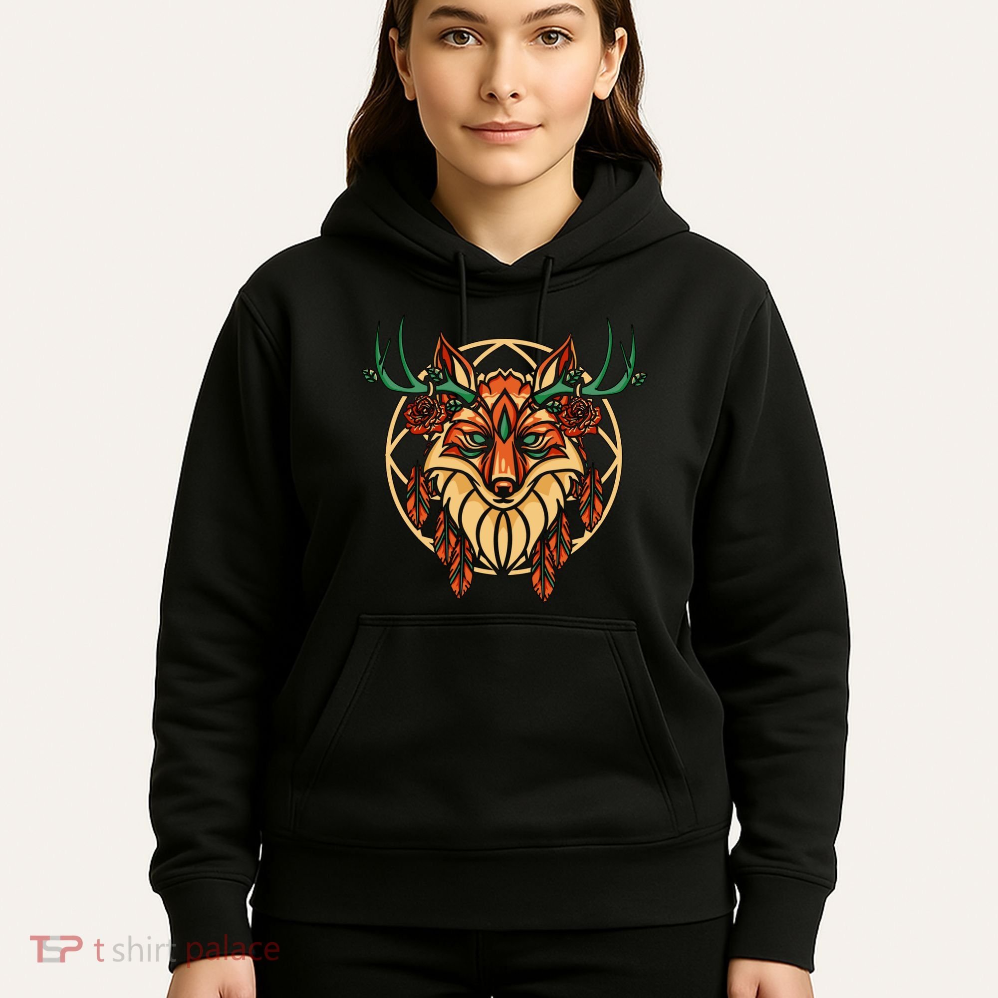 Deer Fox Abstract Hoodie