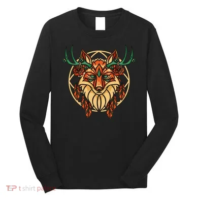 Deer Fox Abstract Long Sleeve Shirt