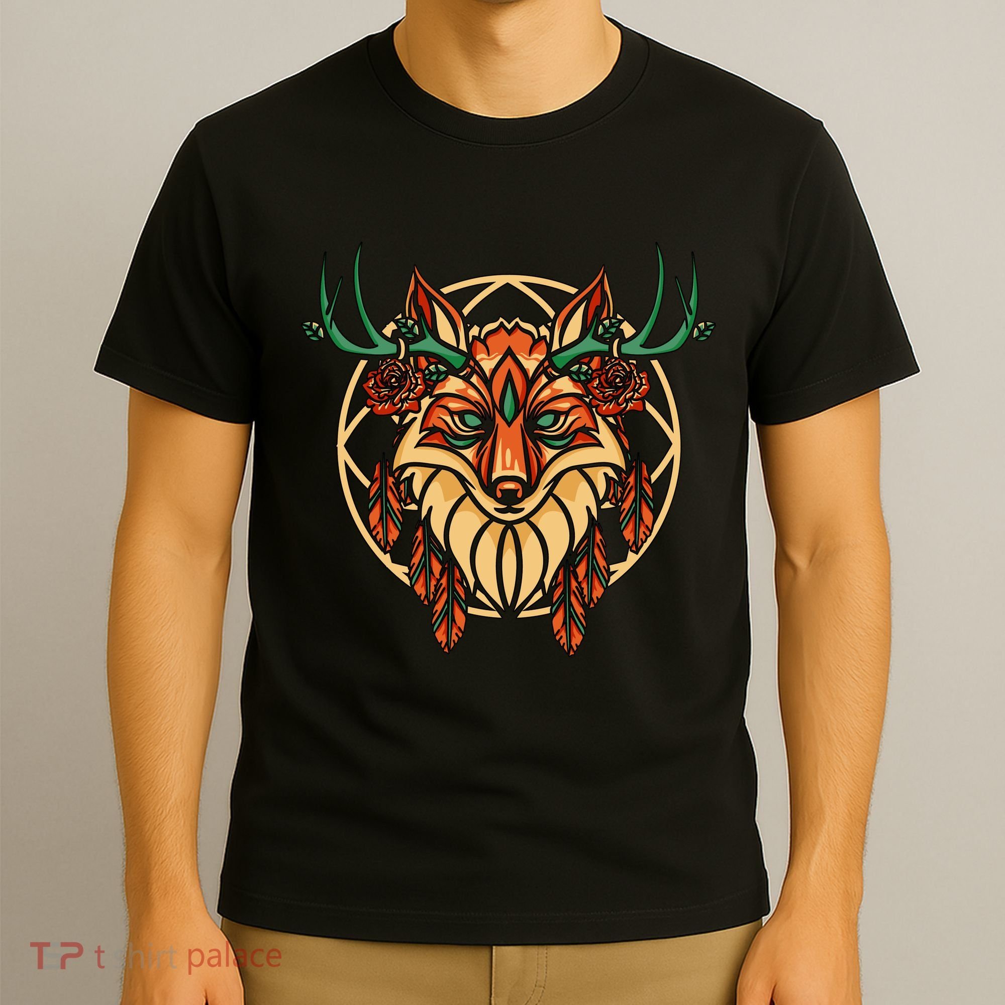 Deer Fox Abstract T-Shirt
