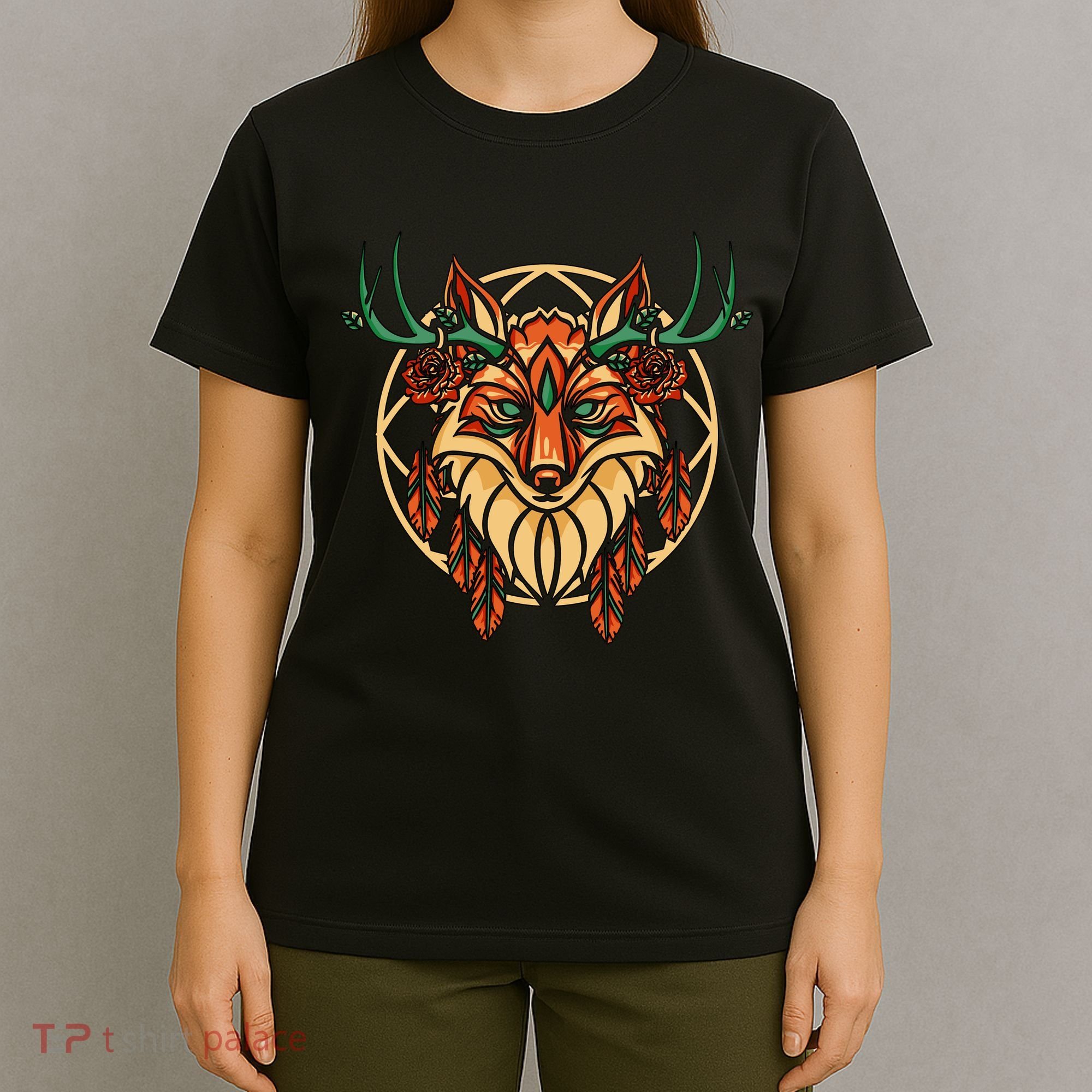 Deer Fox Abstract T-Shirt