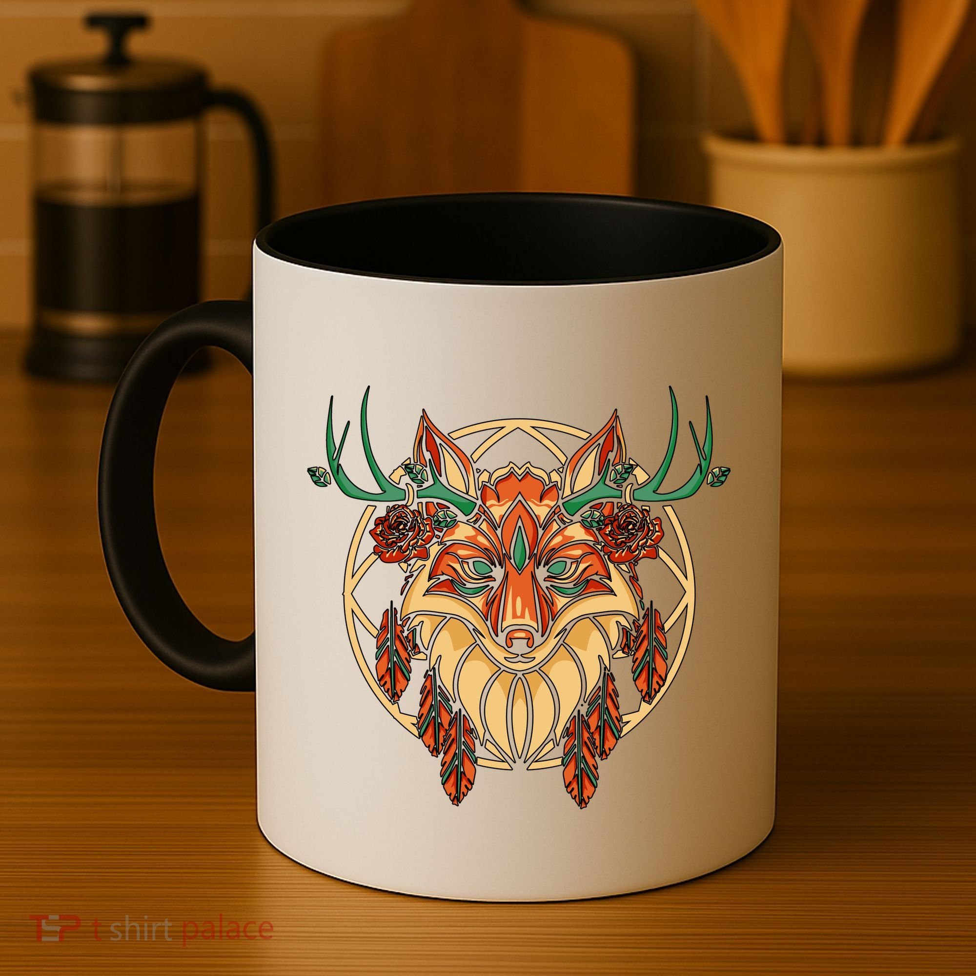 Deer Fox Abstract Coffee Mug