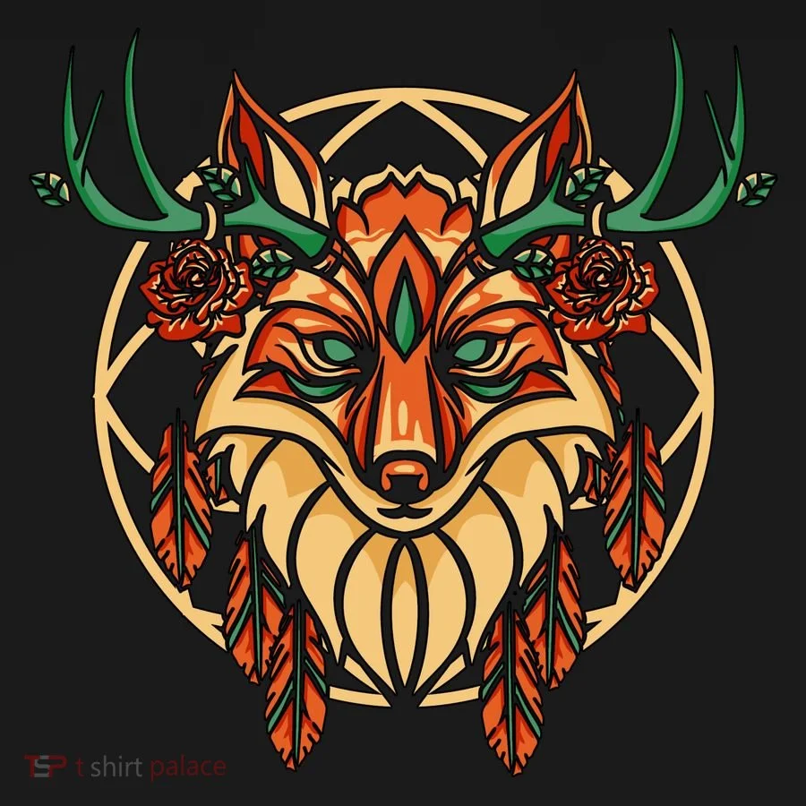 Deer Fox Abstract Magnet