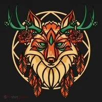 Deer Fox Abstract Mousepad thumb 1