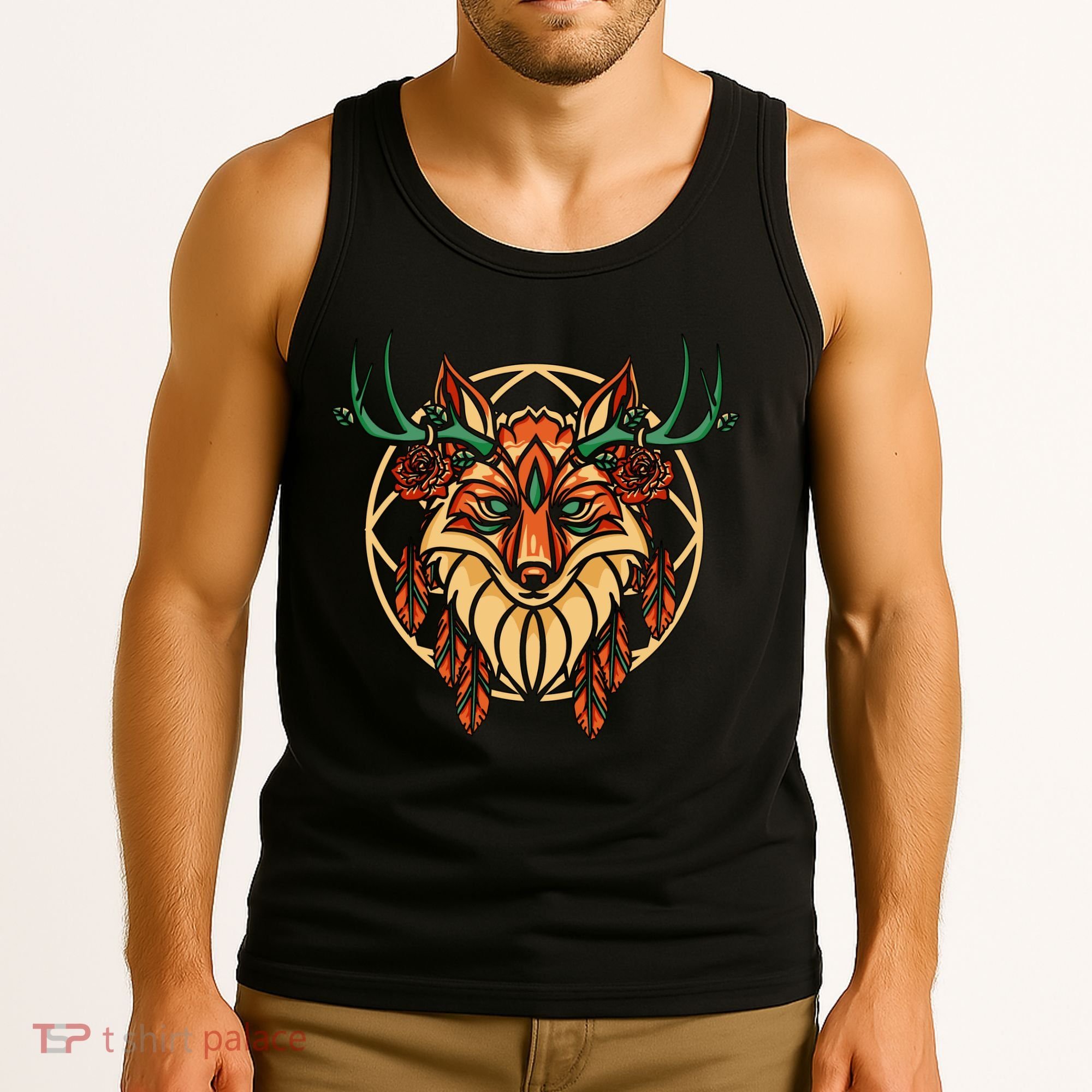Deer Fox Abstract Tank Top