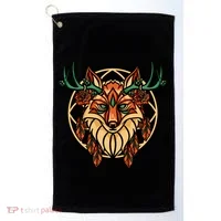Deer Fox Abstract Golf Towel thumb 0