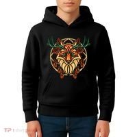 Deer Fox Abstract Kids Hoodie thumb 4