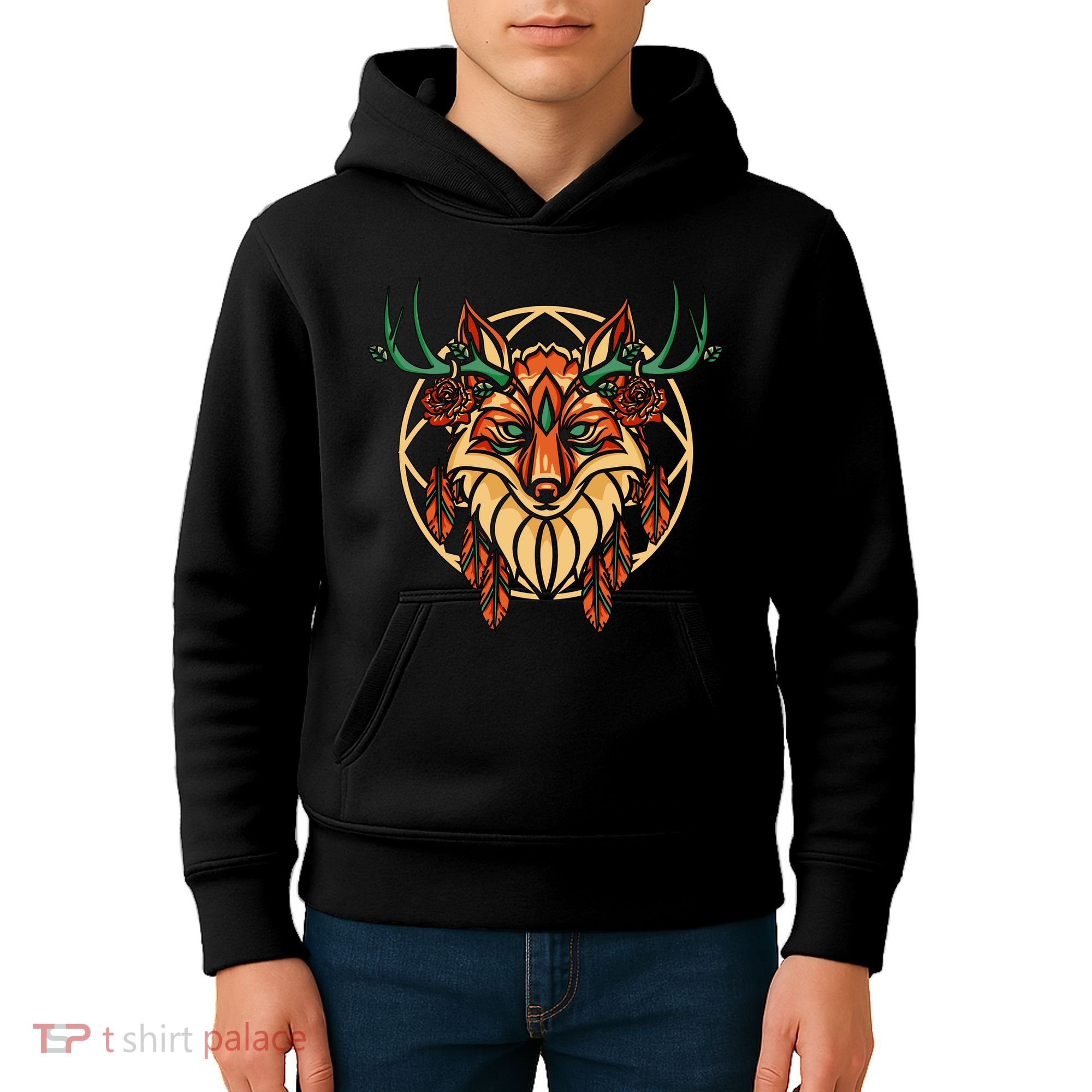 Deer Fox Abstract Kids Hoodie