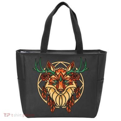 Deer Fox Abstract Tote Bag