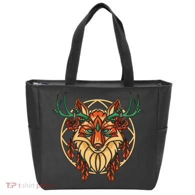 Deer Fox Abstract Tote Bag
