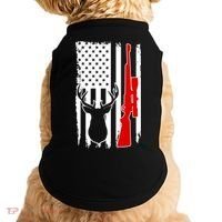 Deer Hunting Distressed USA American Flag Doggie Tank thumb 0