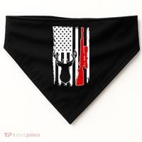 Deer Hunting Distressed USA American Flag USA-Made Doggie Bandana thumb 0