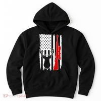 Deer Hunting Distressed USA American Flag Hoodie thumb 0