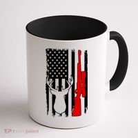 Deer Hunting Distressed USA American Flag Coffee Mug thumb 1