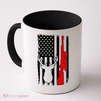 Deer Hunting Distressed USA American Flag Coffee Mug thumb 0