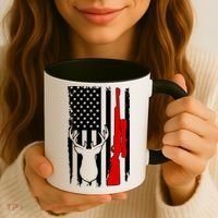 Deer Hunting Distressed USA American Flag Coffee Mug thumb 3