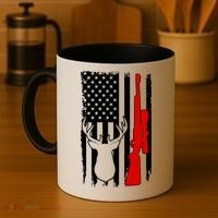 Deer Hunting Distressed USA American Flag Coffee Mug thumb 4