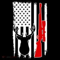 Deer Hunting Distressed USA American Flag Women's Hoodie thumb 2