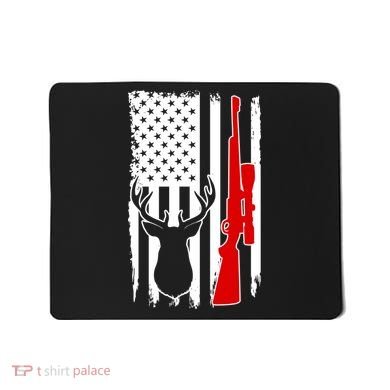 Deer Hunting Distressed USA American Flag Mousepad