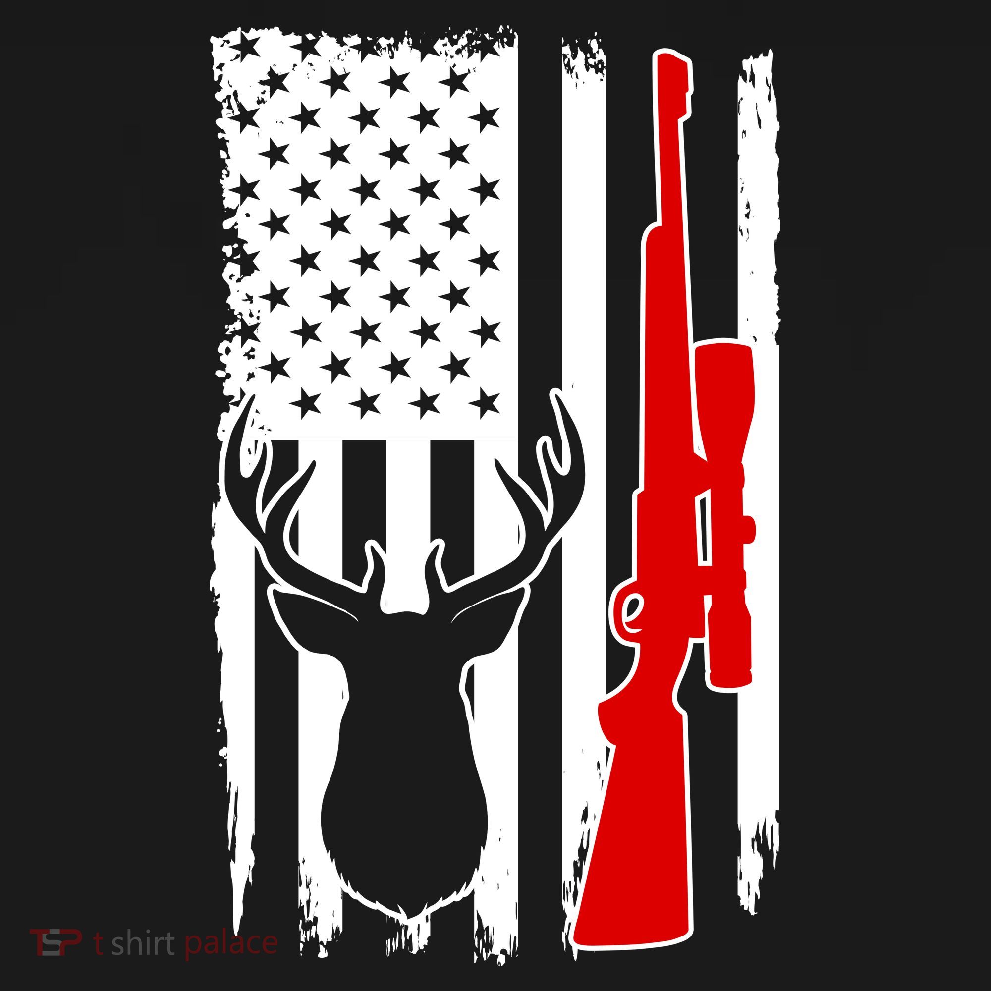 Deer Hunting Distressed USA American Flag Mousepad