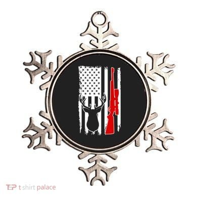 Deer Hunting Distressed USA American Flag Ornament