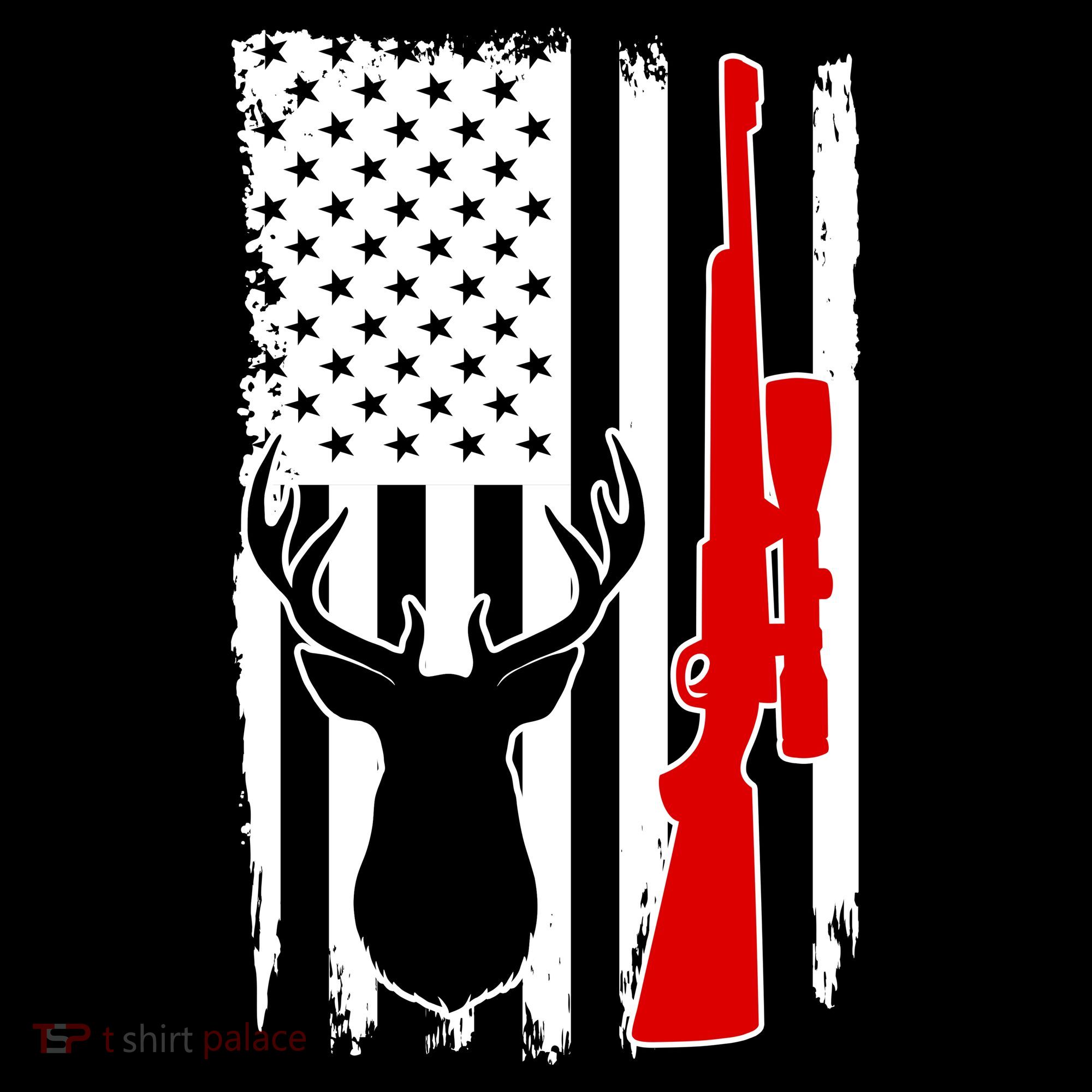 Deer Hunting Distressed USA American Flag Women's Tank Top