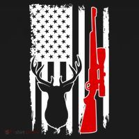 Deer Hunting Distressed USA American Flag Baby Bodysuit thumb 2