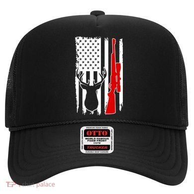 Deer Hunting Distressed USA American Flag Hat