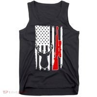 Deer Hunting Distressed USA American Flag Tank Top thumb 0