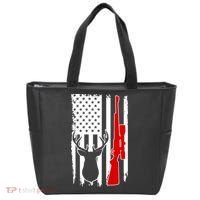 Deer Hunting Distressed USA American Flag Tote Bag thumb 0