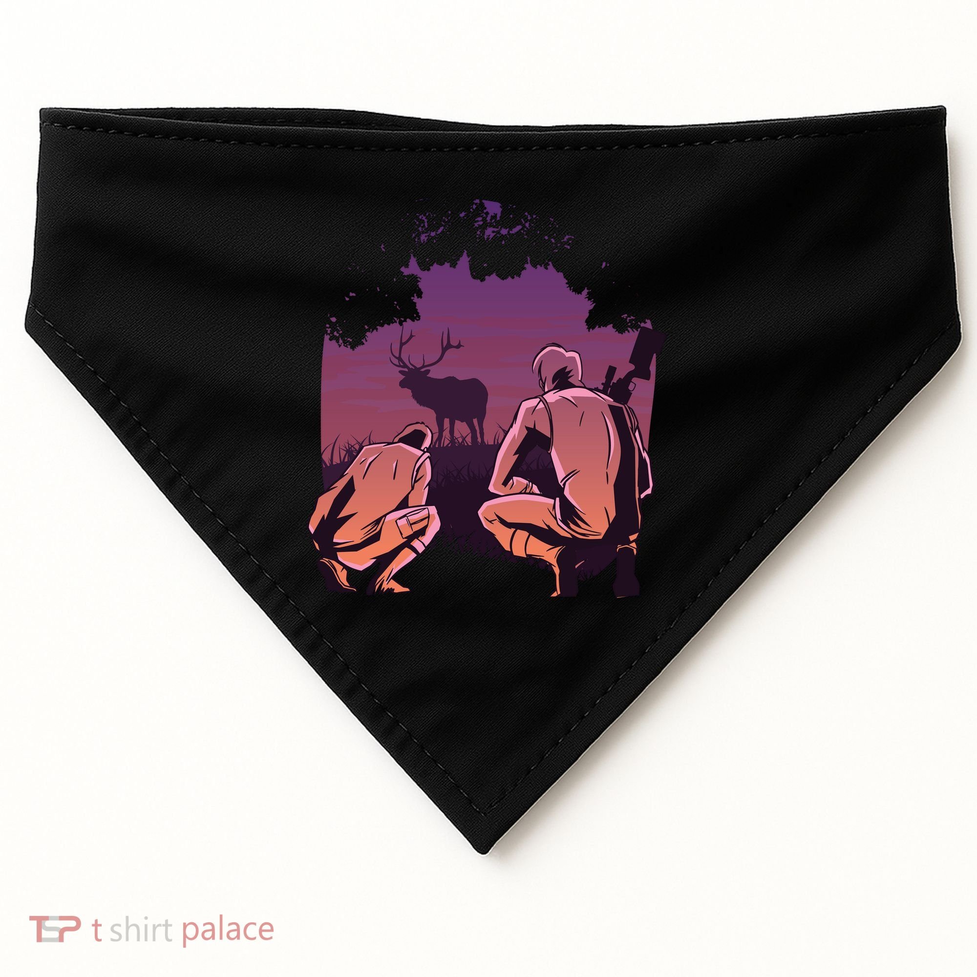 Deer Hunting Scene USA-Made Doggie Bandana