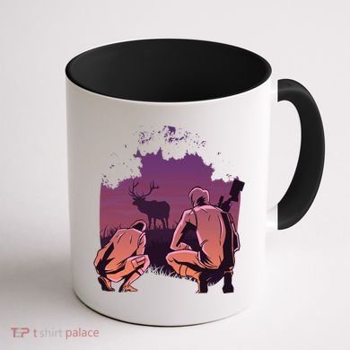 Deer Hunting Scene Coffee Mug back