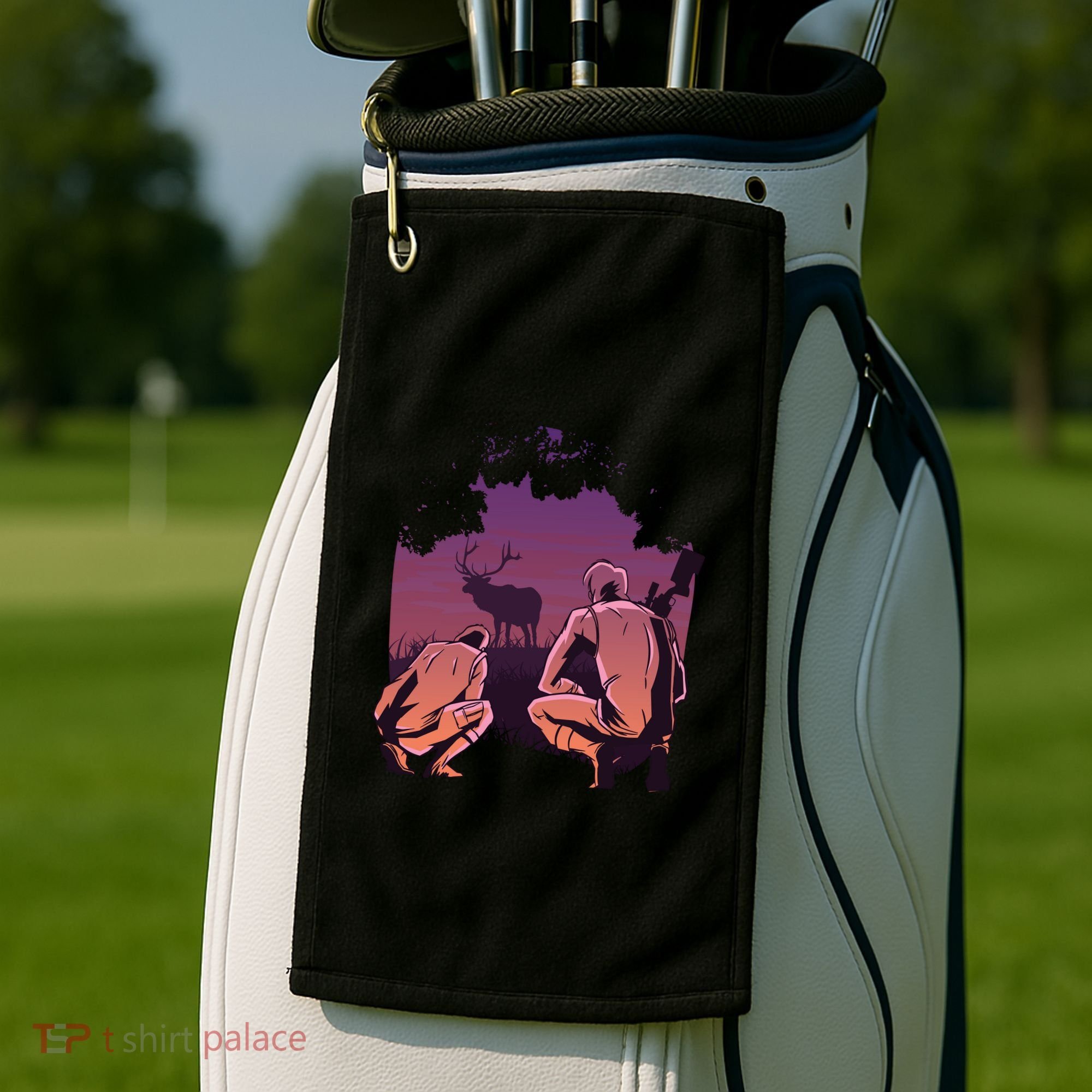 Deer Hunting Scene Golf Towel