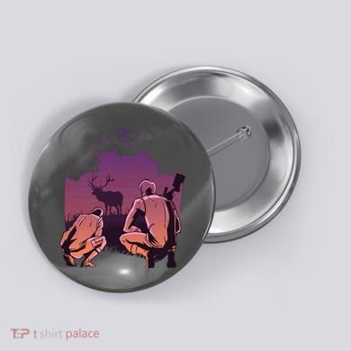 Deer Hunting Scene Button