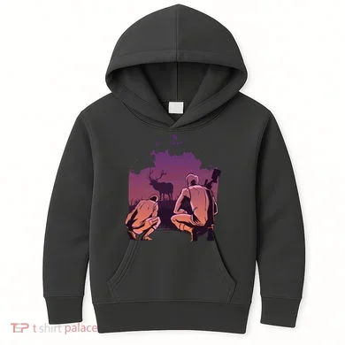 Deer Hunting Scene Kids Hoodie